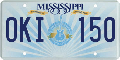 MS license plate OKI150