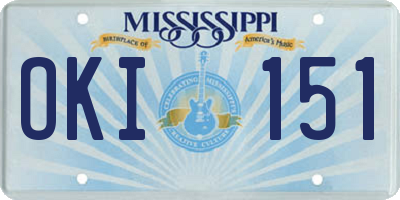 MS license plate OKI151
