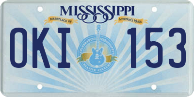 MS license plate OKI153
