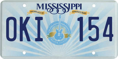 MS license plate OKI154