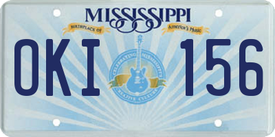 MS license plate OKI156