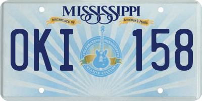 MS license plate OKI158