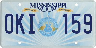MS license plate OKI159
