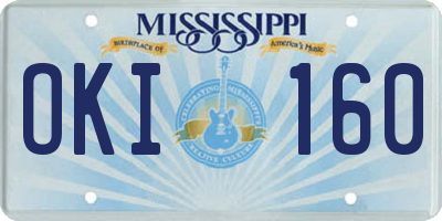 MS license plate OKI160