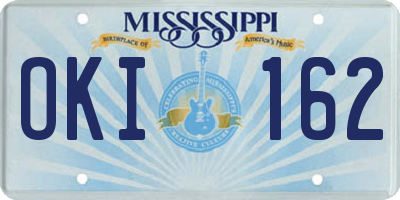 MS license plate OKI162