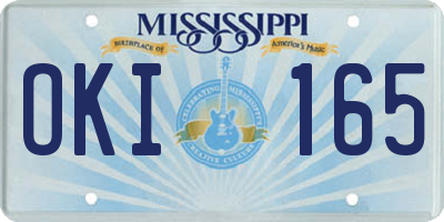 MS license plate OKI165