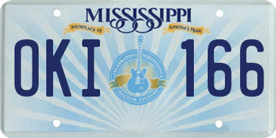 MS license plate OKI166