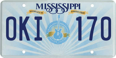 MS license plate OKI170