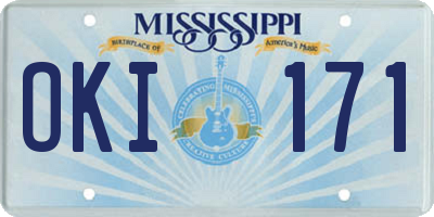 MS license plate OKI171