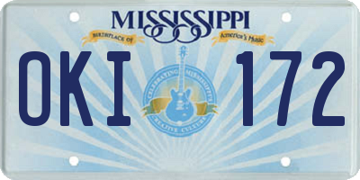 MS license plate OKI172