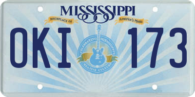 MS license plate OKI173