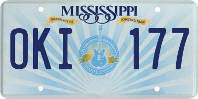 MS license plate OKI177