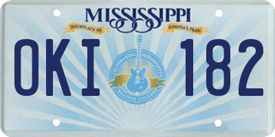 MS license plate OKI182
