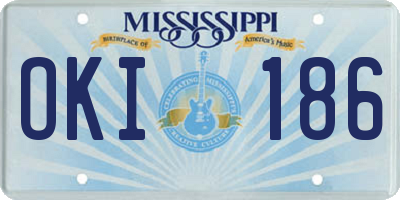 MS license plate OKI186