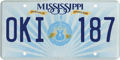 MS license plate OKI187