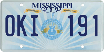 MS license plate OKI191