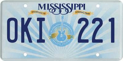 MS license plate OKI221
