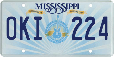 MS license plate OKI224