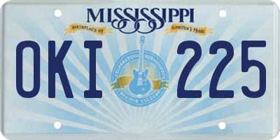 MS license plate OKI225