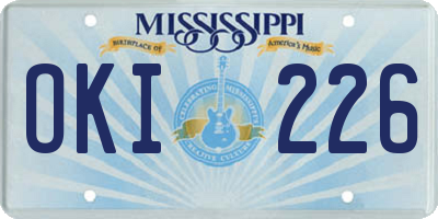 MS license plate OKI226