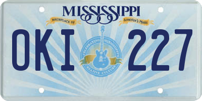MS license plate OKI227