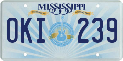 MS license plate OKI239