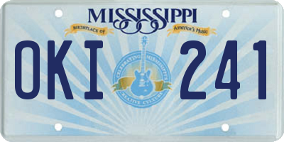 MS license plate OKI241
