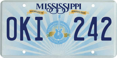 MS license plate OKI242