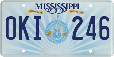 MS license plate OKI246