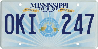 MS license plate OKI247