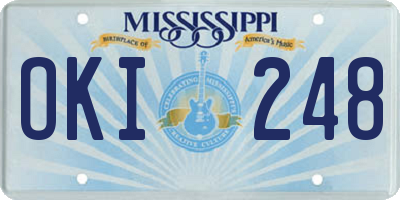 MS license plate OKI248