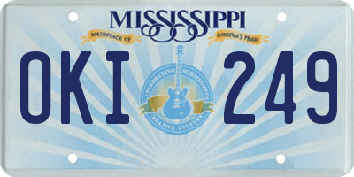 MS license plate OKI249