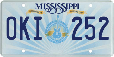 MS license plate OKI252