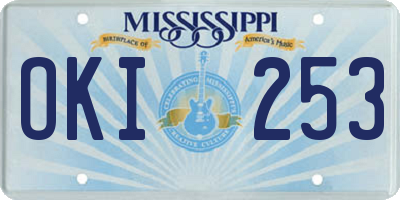 MS license plate OKI253