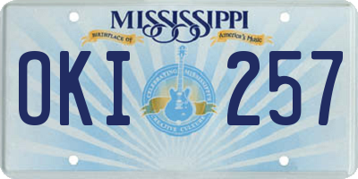 MS license plate OKI257