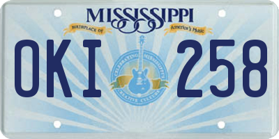 MS license plate OKI258