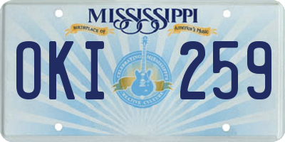 MS license plate OKI259