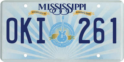 MS license plate OKI261