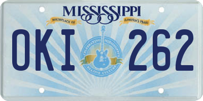 MS license plate OKI262