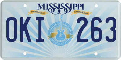 MS license plate OKI263