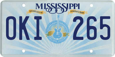 MS license plate OKI265
