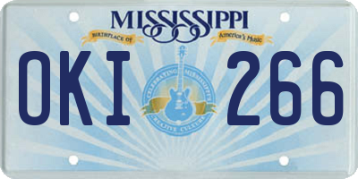 MS license plate OKI266