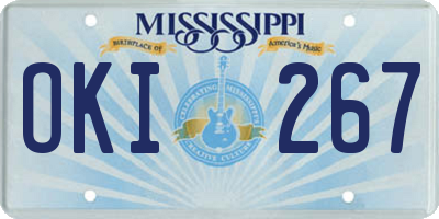 MS license plate OKI267