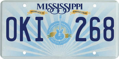 MS license plate OKI268
