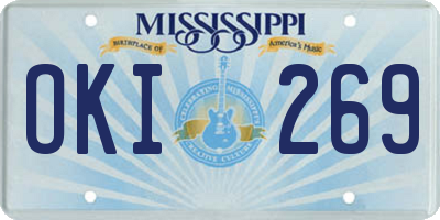 MS license plate OKI269