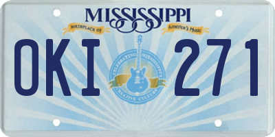 MS license plate OKI271