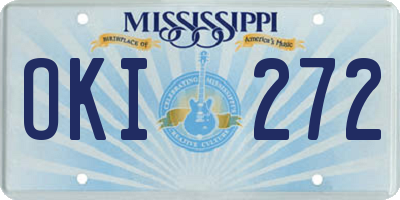 MS license plate OKI272