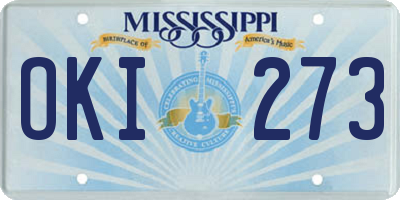 MS license plate OKI273