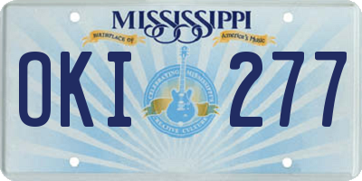 MS license plate OKI277