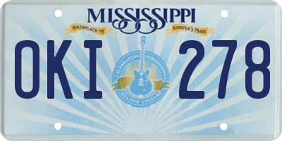 MS license plate OKI278